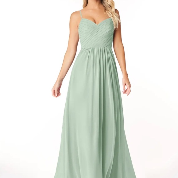 AZAZIE LISBON Agave A-Line Sweetheart Neckline Chiffon Dress Size A10 - Picture 1 of 12